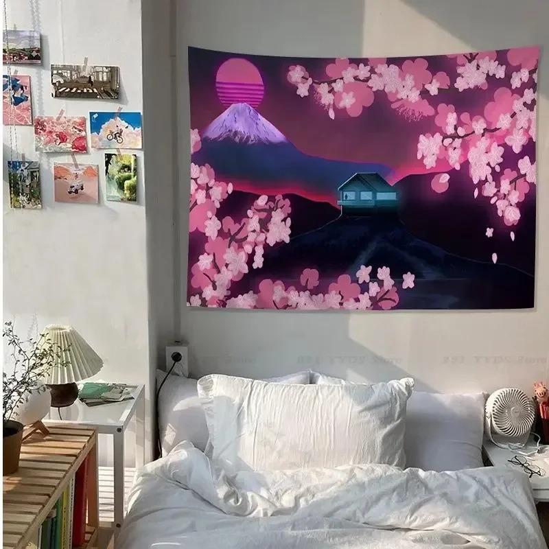 Anime Flowers Cherry Blossom Wall Decor Tapestry Home Living Room Tapestry