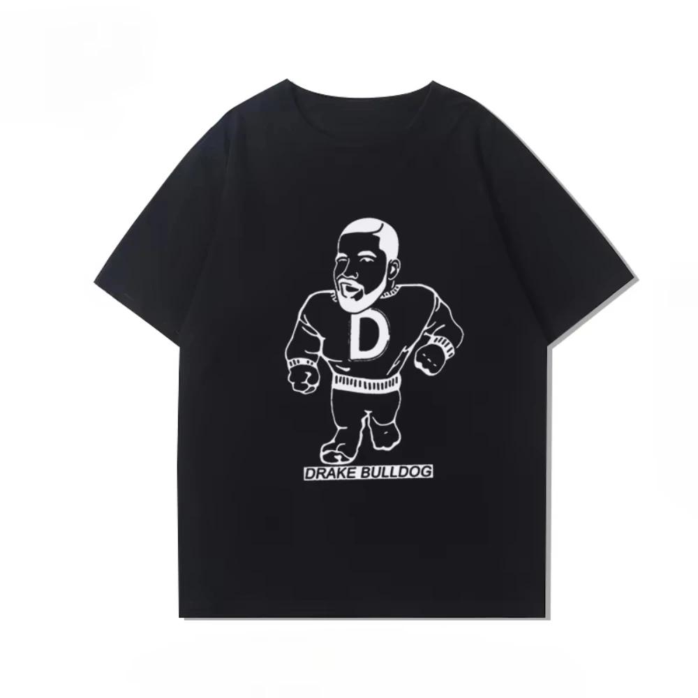 2025 New Drake Short Sleeve Print Tshirt Album Hip Hop Rap Rap American Mens and Womens High Street Summer Cotton Clothes