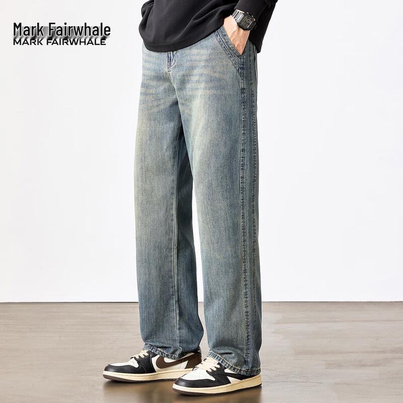 Mark Fairwhale Herren Locker Gerade Gewaschene Denim Jeans