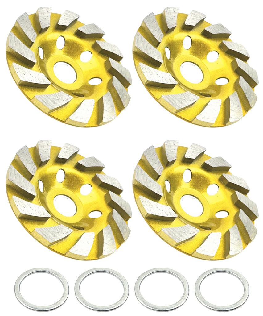 HTharros Diamant Schleiftopf für Schleifen und Polieren und 4 Stück Beton, Fliesen, Ziegel, 100mm, 22/16mm,