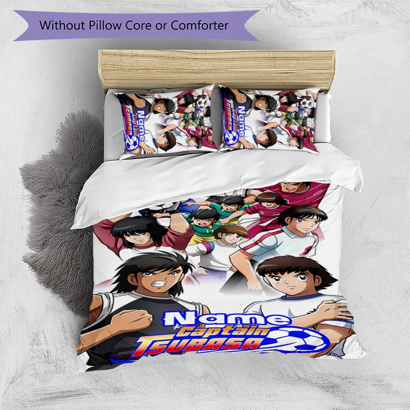 3pcs Custom Name Captain Tsubasa Dream Team Bedding Set Duvet Cover Closure Includes 1 Duvet Cover & 2 Pillowcases for All Seasons Bedroom Decor