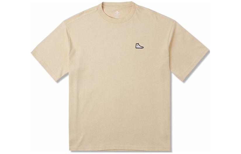 Converse T Shirts Men s Khaki Crew Neck Moderate Straight Fit 10025397-A12 L