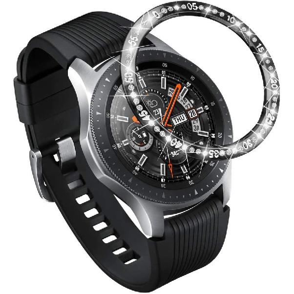 FitTurn Compatible with Samsung Galaxy Watch 46mm/Gear S3 Frontier/Classic Bezel Ring Styling,Bling Inlay Crystal Adhesive Anti Scratch & Collision