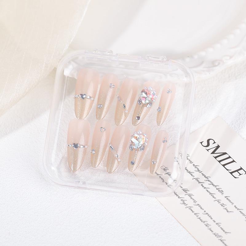 2026 Student Cute Puppy Detachable Handmade Short White Nail Tips