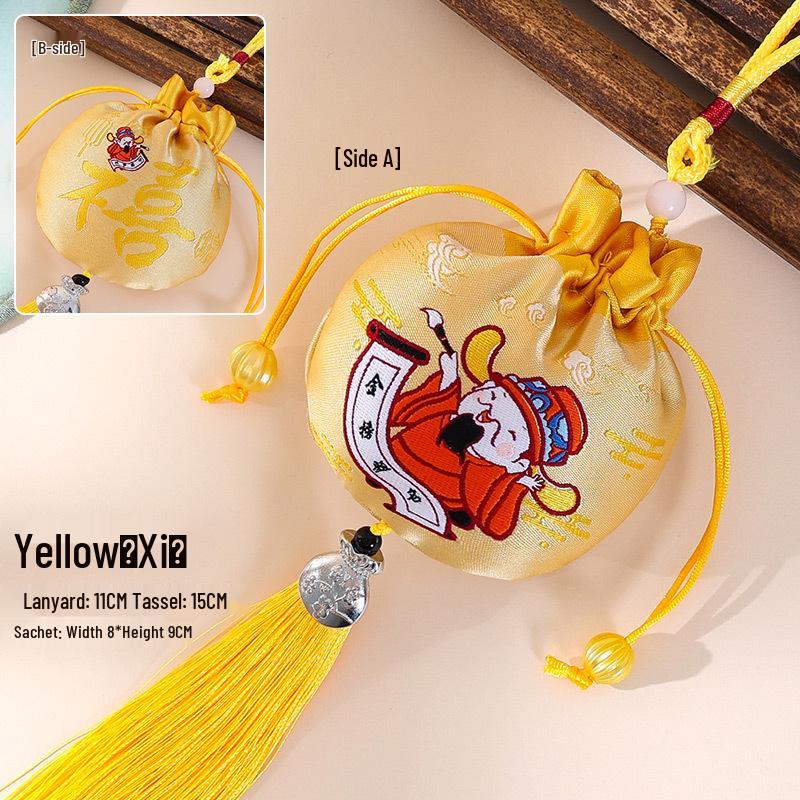 Dragon Boat Festival Brocade Sachet Bag - Portable Hanfu Purse with Ancient Style Pendant