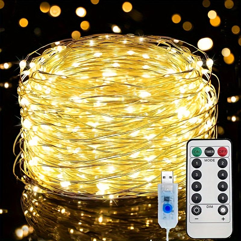 USB Fairy Light String 8 Lighting Modes Remote Control Operation Colorful Light String Perfect for Weddings, Bedrooms, Christmas Decorations