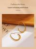 18K Gold Large Crescent Stud Earrings - Stainless Steel, Titanium, Waterproof European-American Design