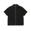 Damaged Denim Zip S S Shirt Black