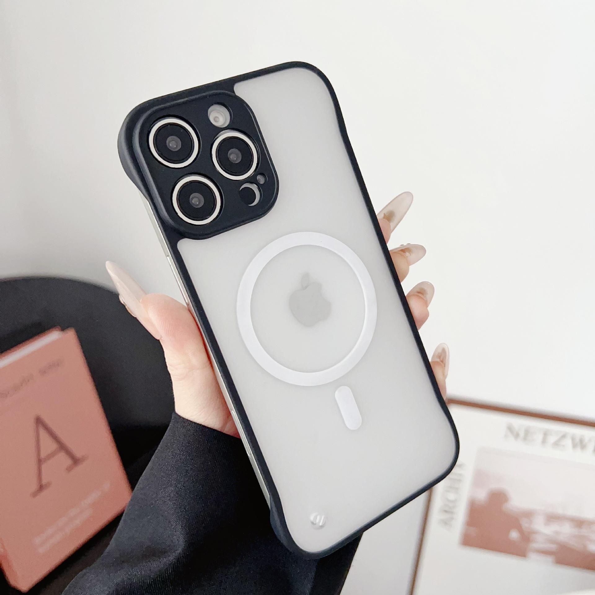 

Applicable To IPhone16ProMax Frameless Magnetic Suction Phone Case Apple 15 Original Machine Matte 14 Anti Fall Protection Case iPhone12/12Pro Universal