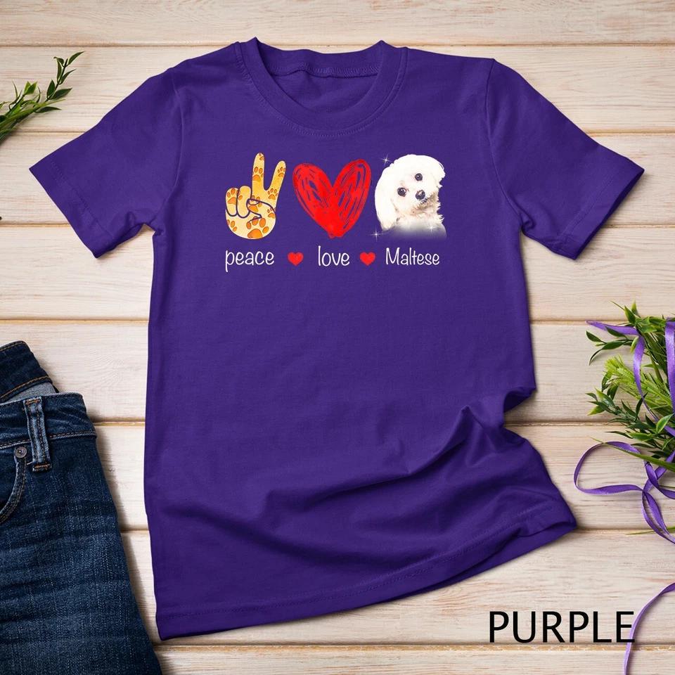 Peace Love Maltese Dog - Maltese Dog lover Gift T-Shirt Unisex T-shirt 9 S