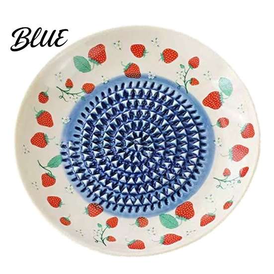 Piatto Grattugia Aglio Piatto Grattugia Ceramica Stampa Frutta Zenzero Formaggio Macina Manuale Preparazione Cibo Multi-funzione Tritatutto da Cucina per Cipolla Limone,