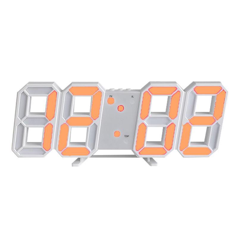 3D Smart Stereo LED Alarm Clock with Voice Control - Korean Style Wall & Table Clock