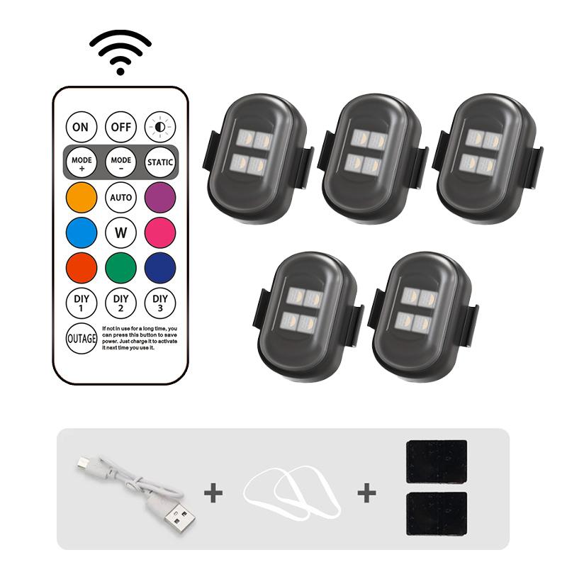 RGB LED Światła Stroboskopowe Samochodowe Motocyklowe LED Migające Pozycyjne Bezprzewodowe Światło Samolot Samolot Helikopter Światła Ostrzegawcze Akcesoria