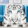 Coperta Plaid Tigre Bianco Morbida Accogliente Calda Coperta in Flanella Tigre Bianco Siberiano Sotto La Notte Stellata Blu Coperte per Divano Letto