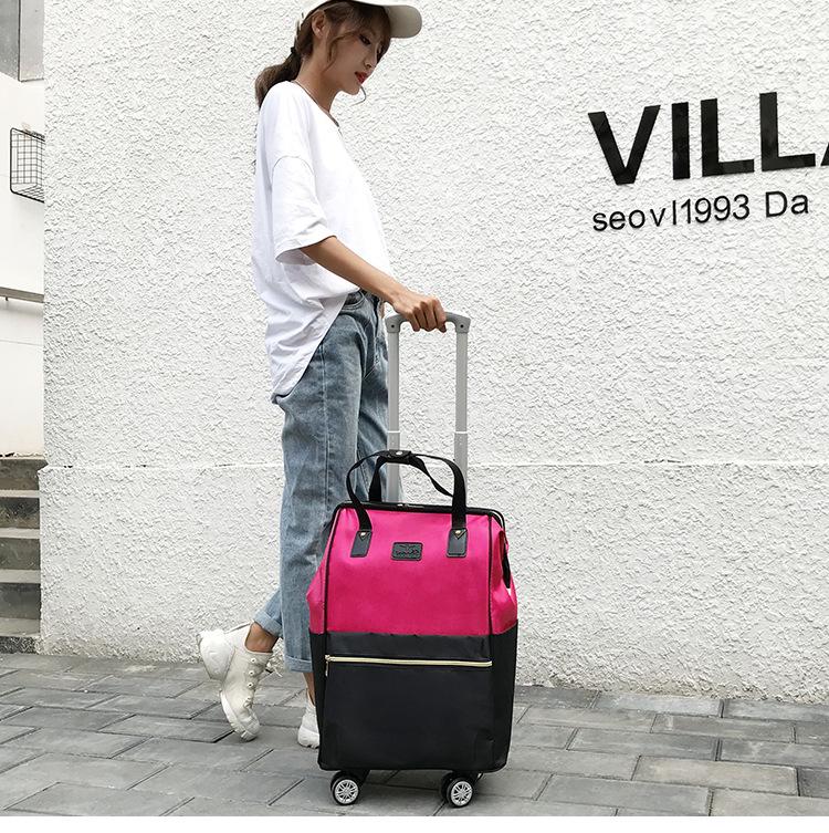 Lightweight Universal Wheeled Backpack: Large Capacity, Double Shoulder, Handheld, Travel-Friendly Luggage Bag