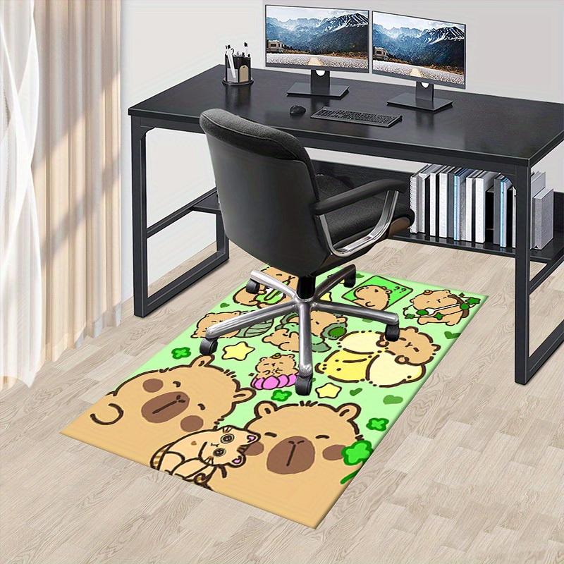 1pc Capybara,Cartoon Characters,Playful Scene Office Carpet Soft Polyester Non slip Machine Washable