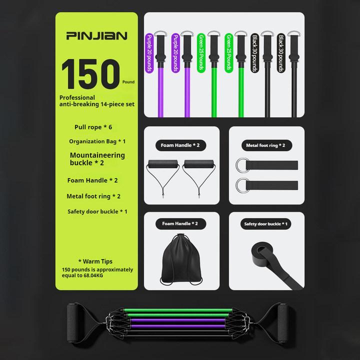 Men Resistance Bands for Women Tensioner Pull Rope Kit Fitness Multi Function Suit Muscle Training Belt Elastic Sleeve Bands