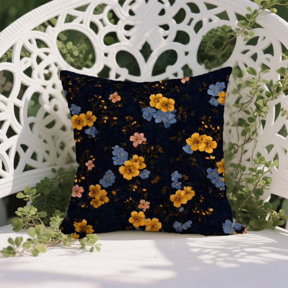 N-Niche Fresh Prints Style Art Pillow Case Anti-dustmite Pillowcase Invisible Zipper Silky Short Plush Sofa Cushion Cover