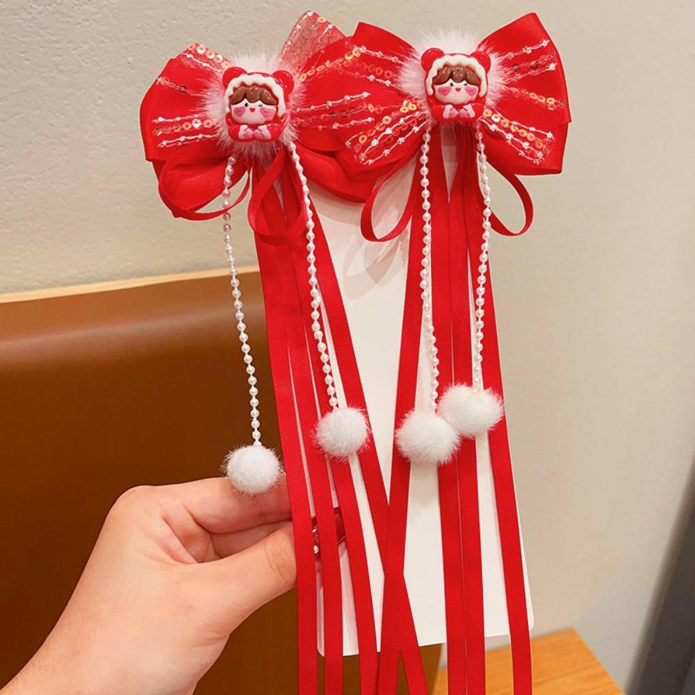 Princess New Year Bow Hairpins Ancient Style Girls Hanfu Headwear  Hair Accessories