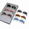Rimless Design Oval Sunglasses UV400 Protection Shades Fashion Eyeglasses  for Women & Men