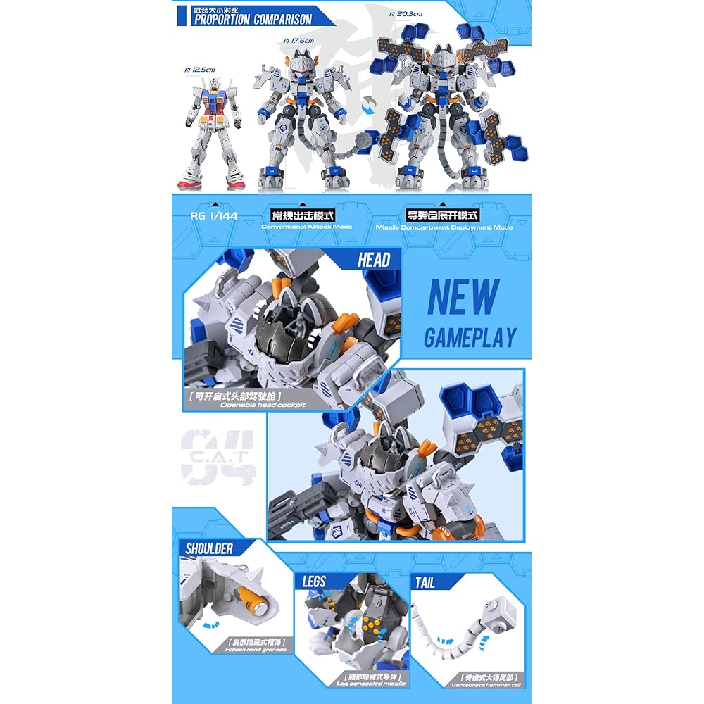 XIAOT IRON ROARS C.A.T 04 1/60 Scale ABS Plastic Assembly Model Kit