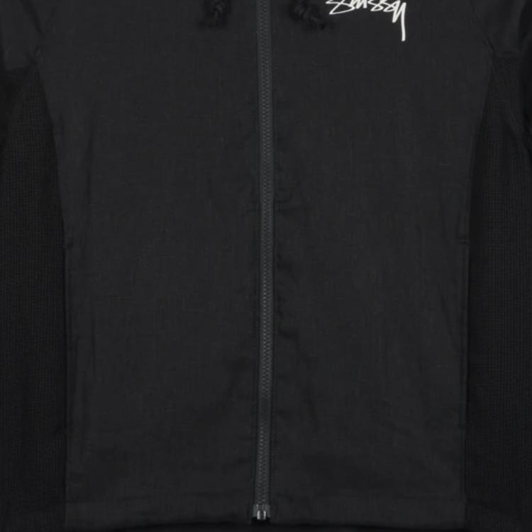 Stussy x Nike Lněná skořepinová bunda (Velikost Asie) Černá Unisex Streetwear FZ5752-010