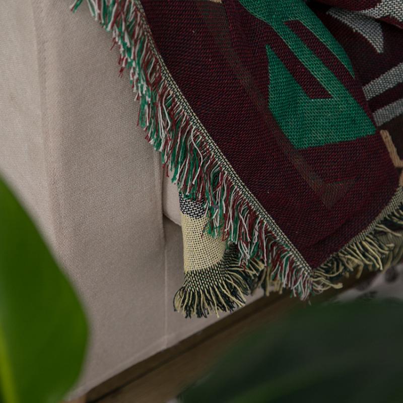 American Rural Turtle Back Pattern Multifunctional Dustproof Sofa Cover Double-sided Cotton Blanket Sofa Blanket