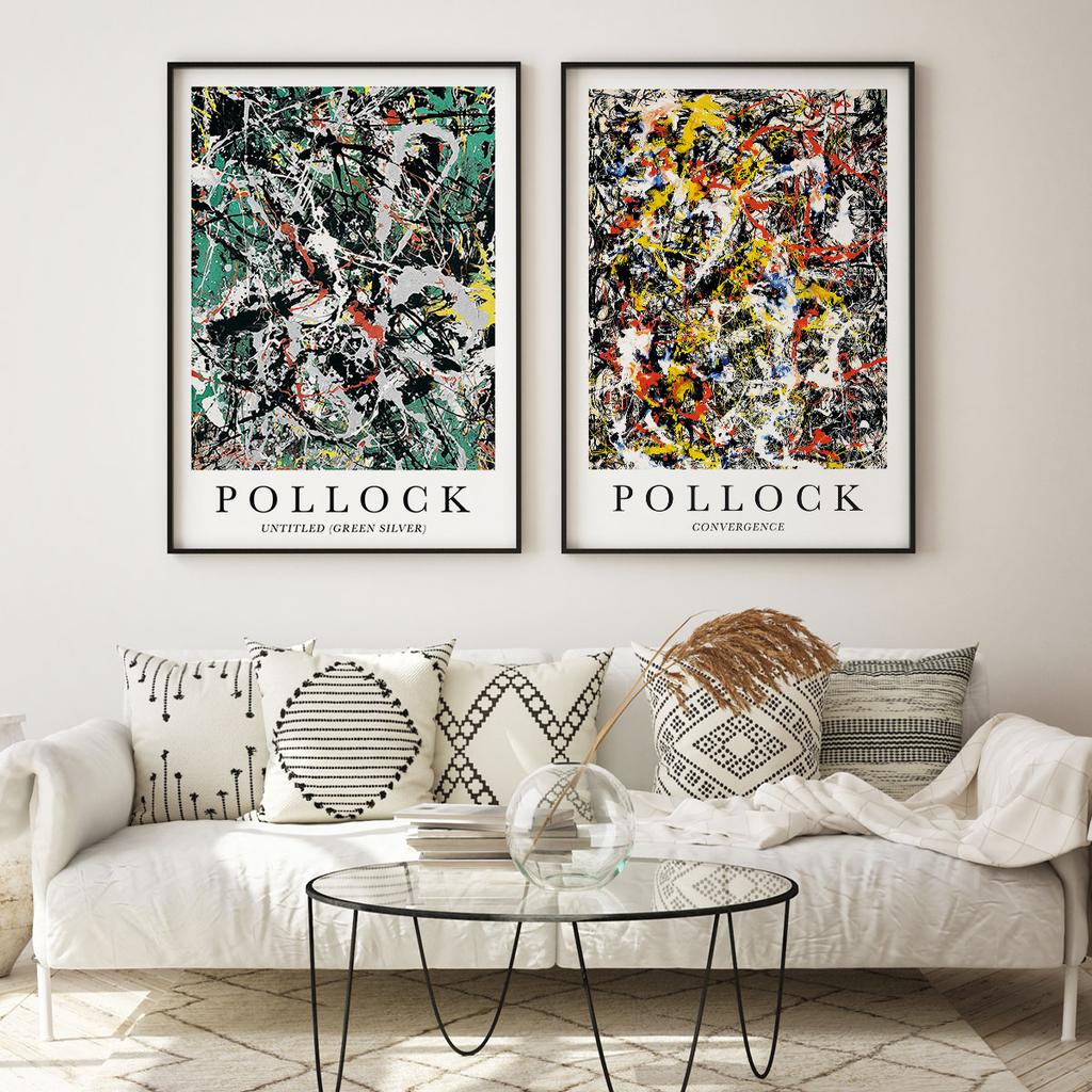 Zestaw dwóch plakatów pollock obrazy