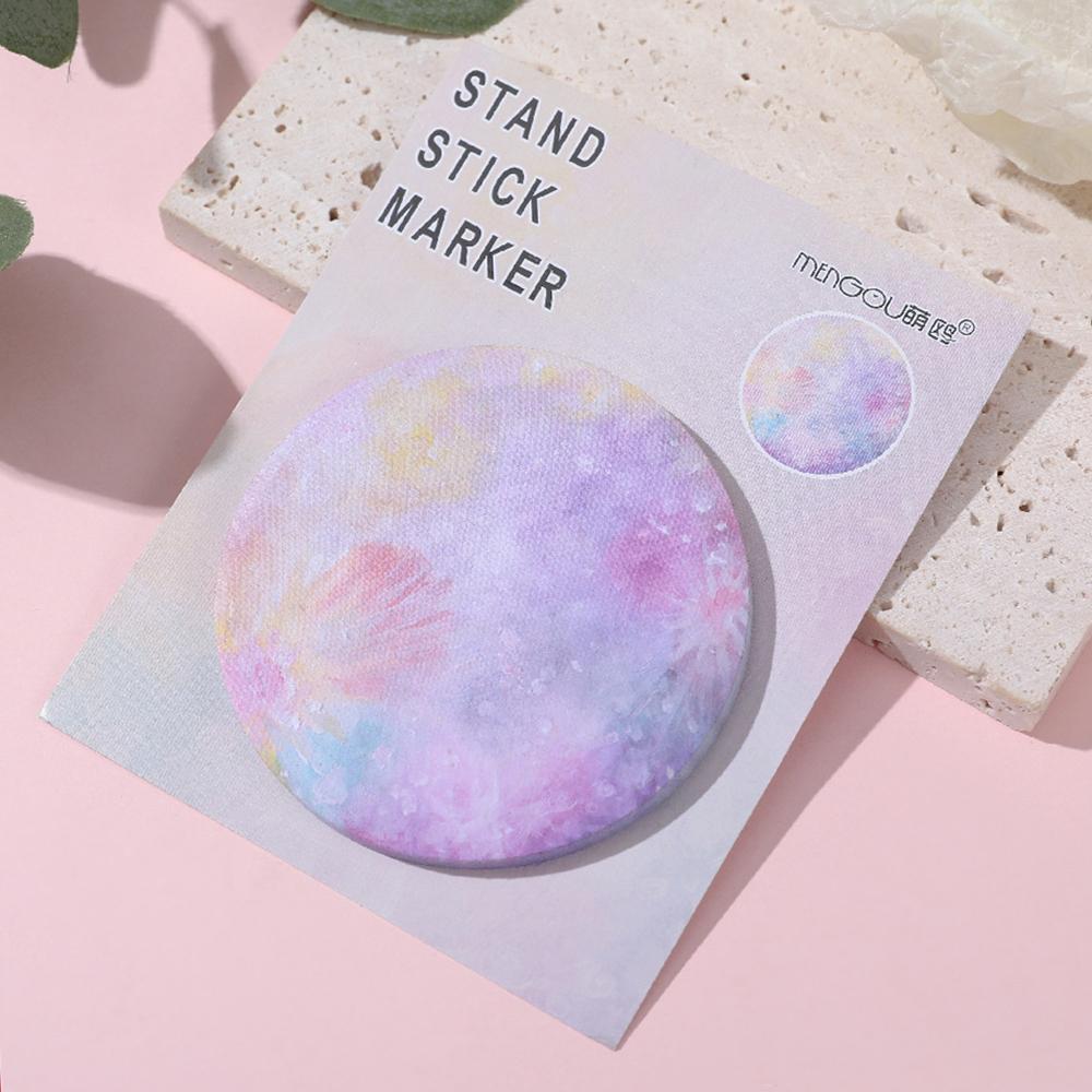 1 Piece Adhesive Cute Round Planet Notes Notepad Memo Pad Office School Supplies Stationery
