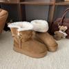Internet celebrity fashion snow cotton boots small height increase short boots 2025 winter new velvet muffin thick-soled snow boots
