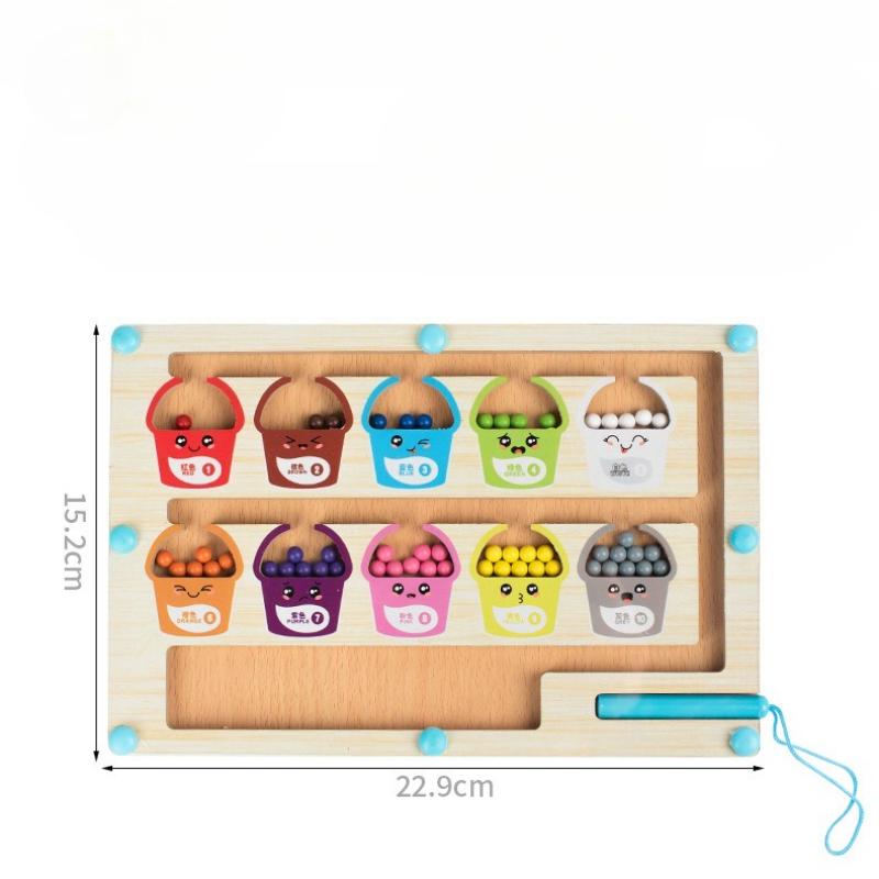 

Рождественская деревянная головоломка-лабиринт, игрушка, цветовая классификация, числовые вычисления, магнитное мороженое, подходит для детей старше 3 лет