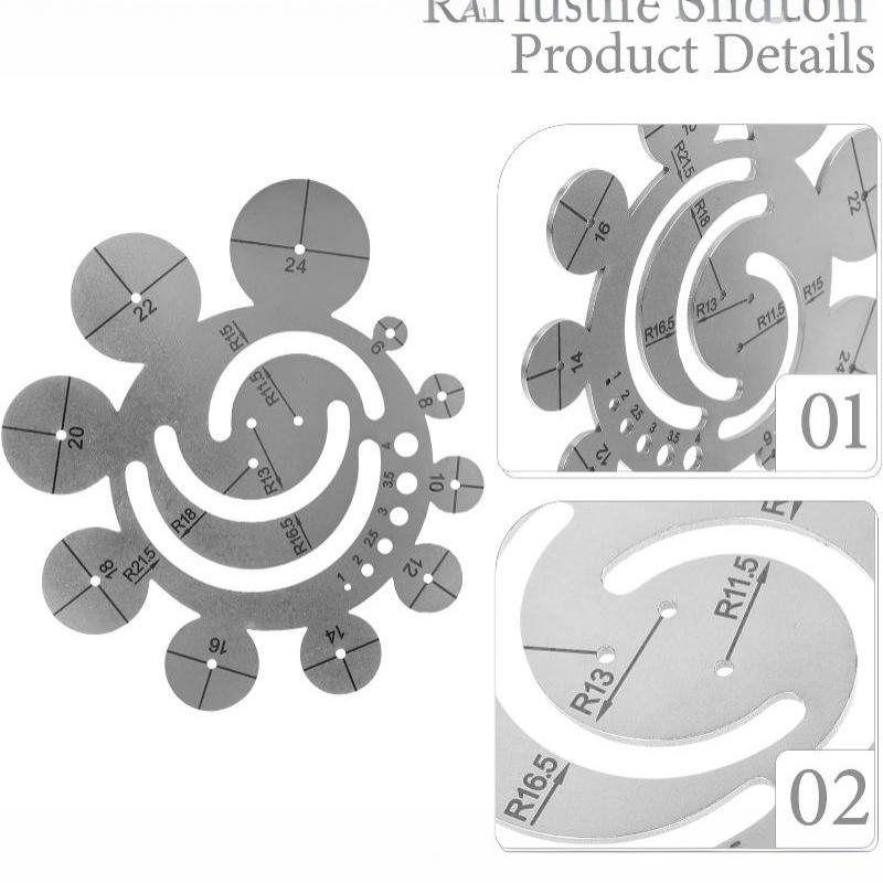 11 in 1 Radius Gauge Circle Template Clear Scale 8-24mm Round Corner Arc Measuring Tool for Student School Drafting Projects