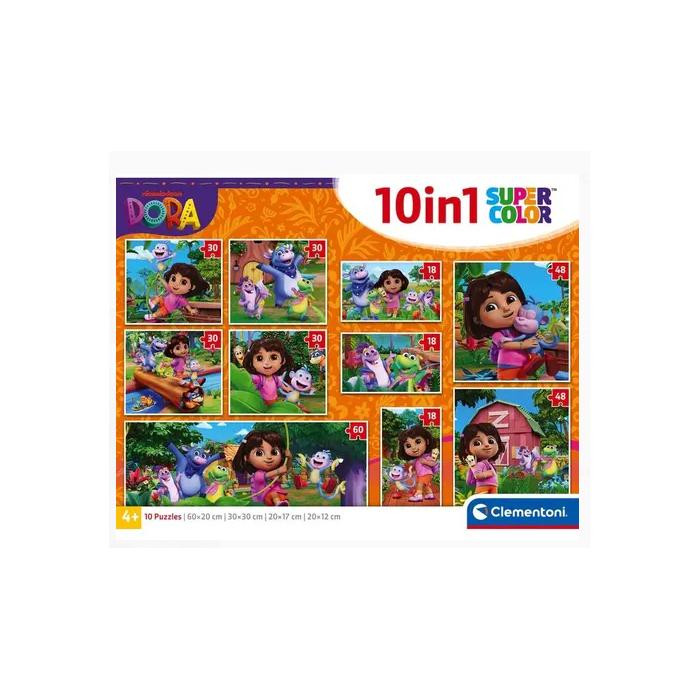 CLEMENTONI - Puzzle 10 en 1 - Dora