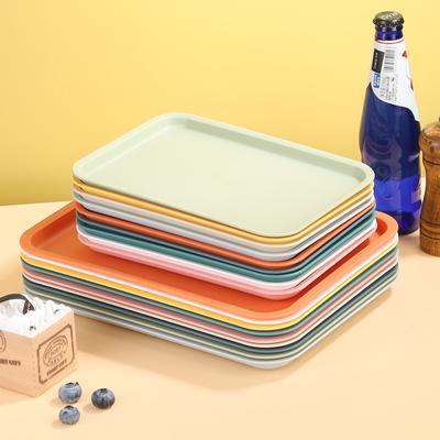 Rectangular Pallet Nordic Plastic Food Serving Tray Multiple Colors Storage Tray Household Kitchen Fruit Dessert Tray