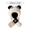 Casual Plush Winter Warm Hat Windproof Cartoon Panda Ear Protection Hat Neck Warmer Thickened Beanies Cap for Women Girls