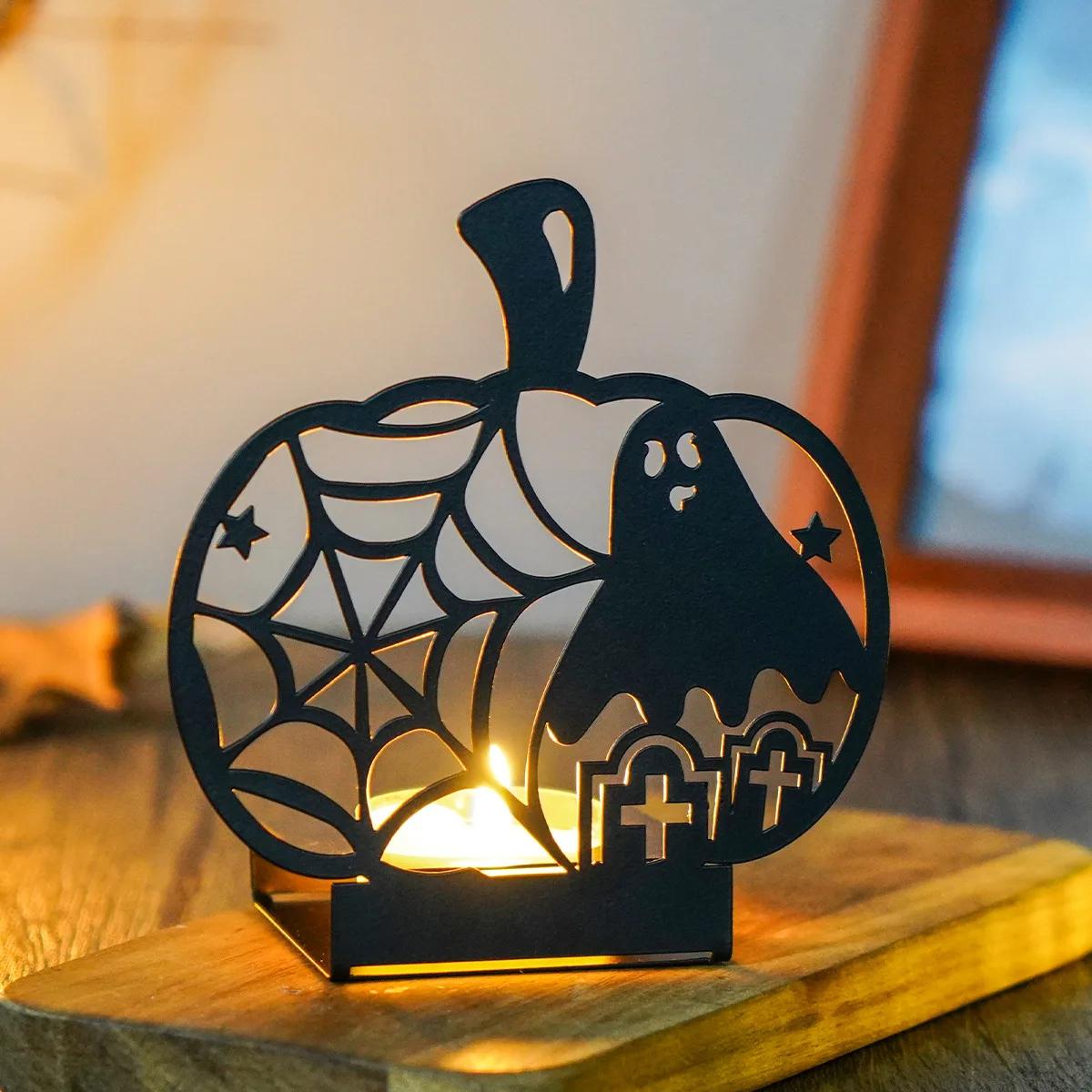 

Хэллоуин привидение паук кованый подсвечник атмосфера место проведения макет дома ремесла орнамент