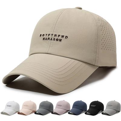 Breathable Quick-Drying Baseball Cap Unisex Sunscreen Cap Letter Embroidery Outdoor Sports Cap