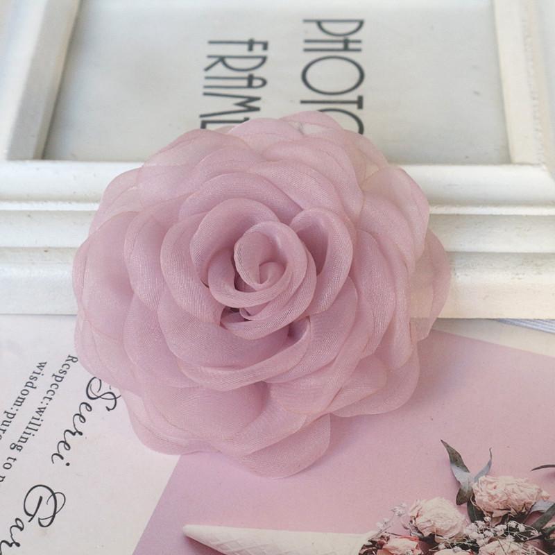 10 SZT 8CM 3D Organza Szyfon Gaza Opalana Krawędź Tkanina Sztuczny Kwiat Róży Suknia Ślubna Dekoracja Szyi DIY Szycie Aplikacja