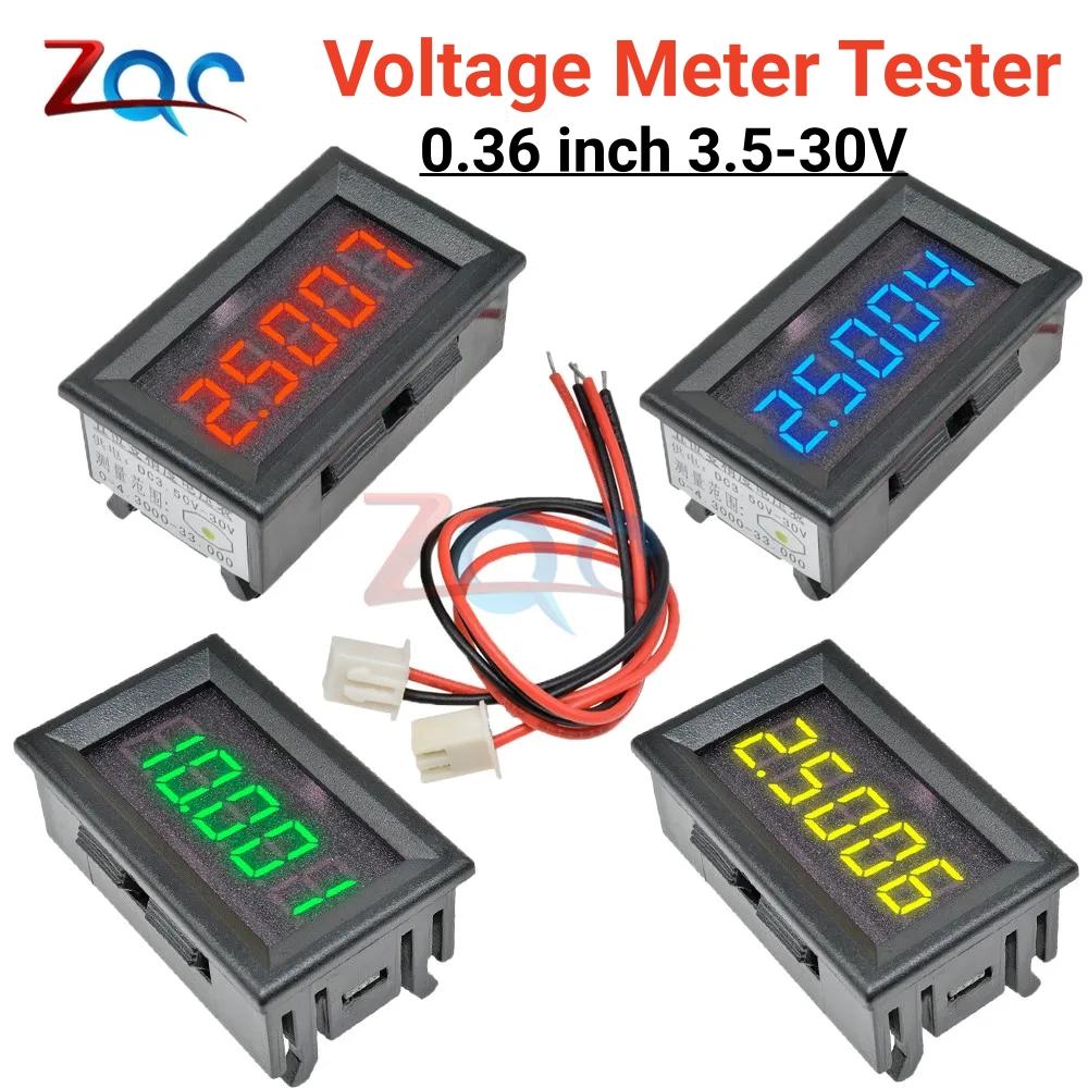 LED 5 bits Digit DC 0-33V 12V 24V Digital Volt Voltmeter Voltage Meter Tester Car Panel Instruments Red/Blue/Yellow/Green