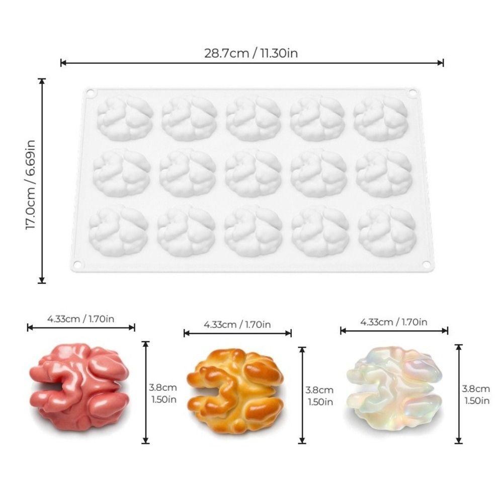 New 15 Rows Silicone Baking Mold DIY Non Stick Cake Mold Walnut Shape Dessert Making Chocolate Mold
