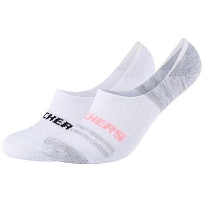 Skechers 2PPK Mesh Ventilation Footies Socken, Unisex weiße Socken