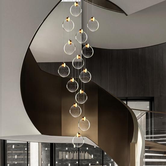 Modern LED Pendant Light Circular Pendant Lamp 3 Color Temperatures Easy To Install Decorative Chandelier Long Hanging Light