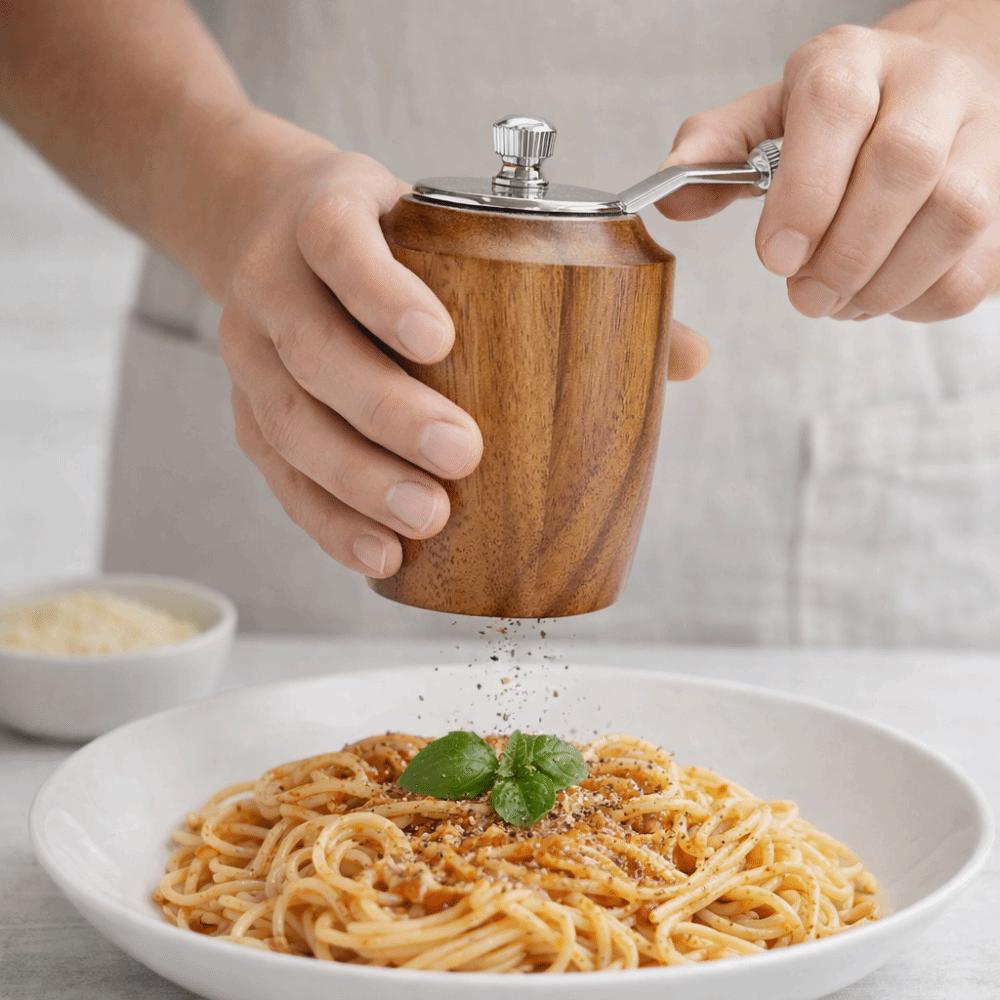Manual Wooden Spice Mill Ceramic Grinding Core Pepper Grinding Bottle BBQ Salt Mill  Restaurant