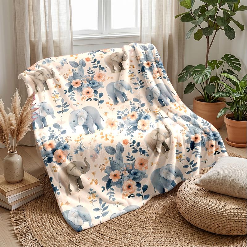 Elephant Warrior and Dragon Theme blanket Lightweight Warm Flannel Blanket Decorative Throw Blanket for Home Decoration