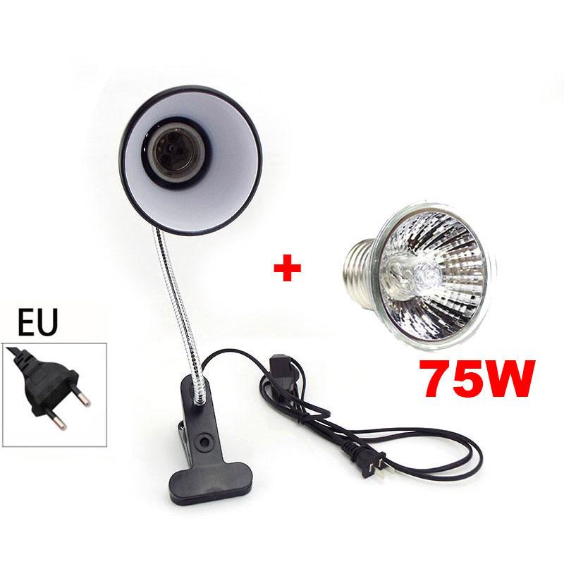 E27 UVA+UVB 220V Reptile Heating Lamp Deck Holder Tortoises Basking Bulb Turtle Light Clip Thermometer Hygrometer Lizard