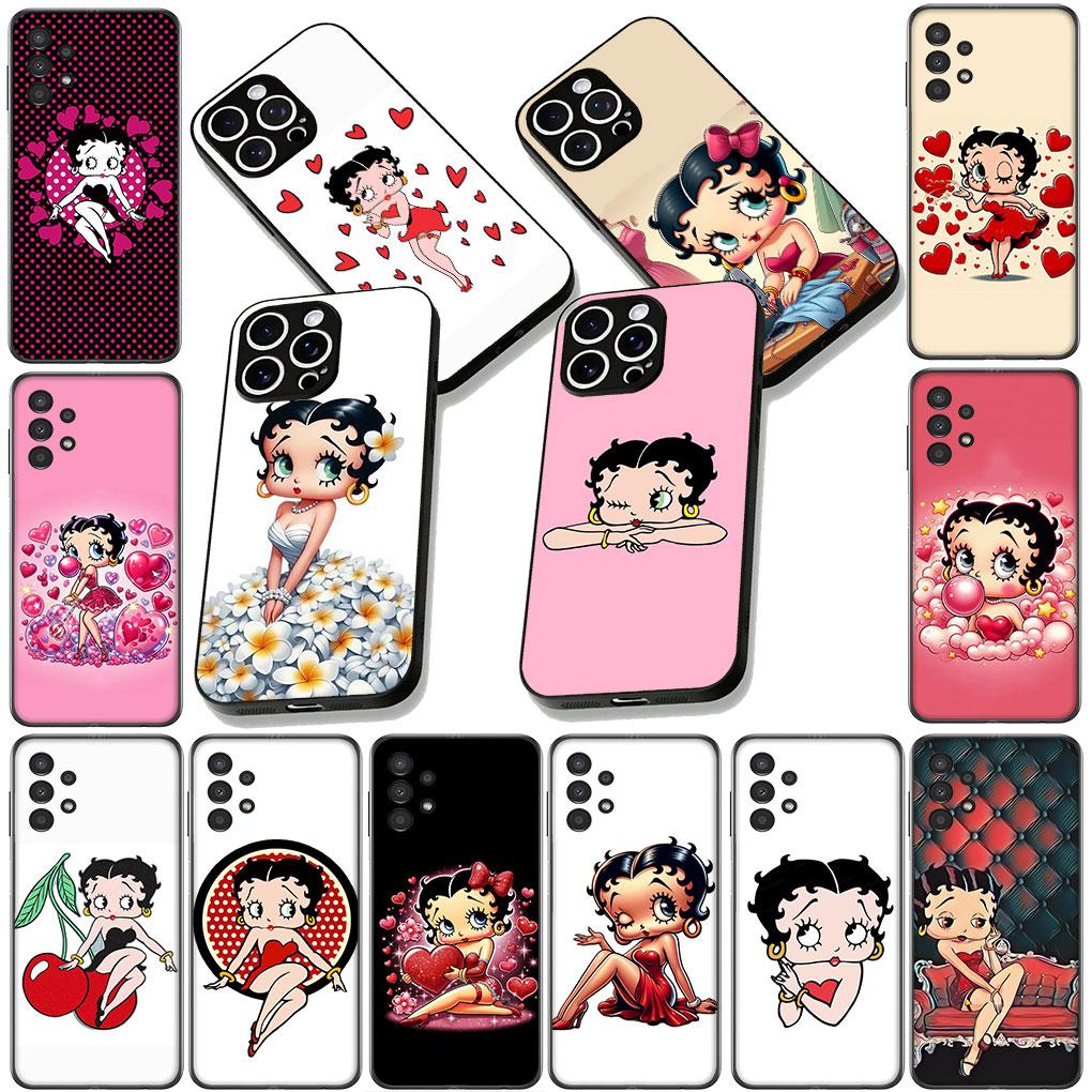 Soft Phone Cover for Apple iPhone 17 16 14 15 Pro Max Plus 15+ 16E XR ProMax Air Case B-Bettys Cartoon B-Boops Anime Casing