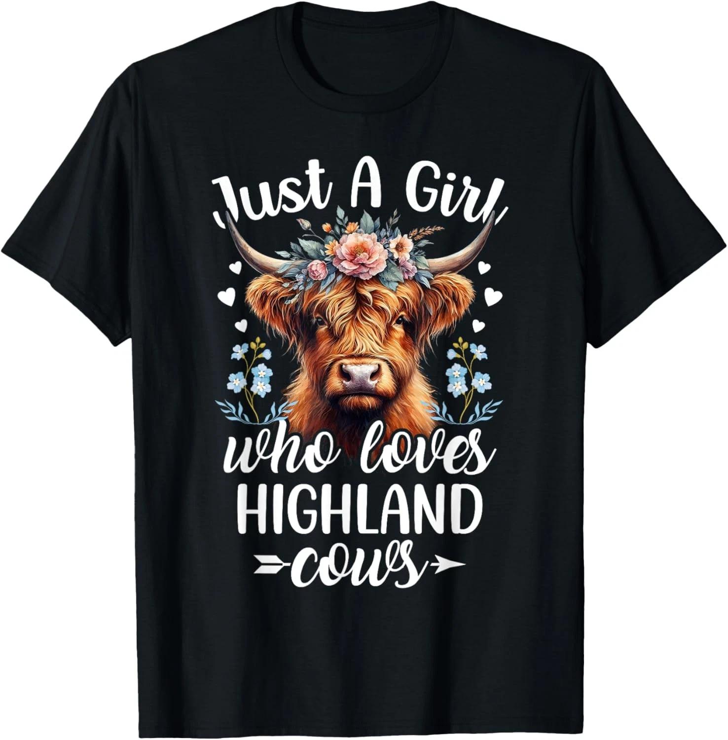 Just a Girl Who Loves Highland Cows Scottish Highland Cows T shirt S