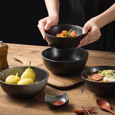 Retro Ceramic Rice Bowl Creative Japanese Ramen Bowl Household Soup Bowl Tableware Noodle Shop Special Good-Looking Small Bowl