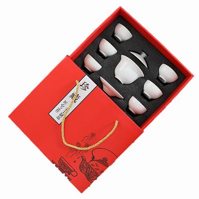Gaiwan Tea Set Gift Box, a Complete Set of Teacups, Business Gifts, Ceramic Kung Fu Tea Set, Souvenir Gift