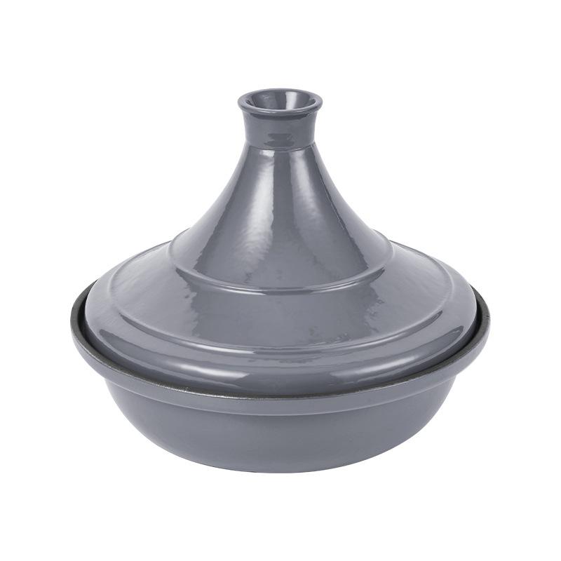 

Classic Luxury Moroccan Taji Pot Casserole Cast Iron Enamel for Braising Durable Metal for Gas Stove Home Cooking 1.5L